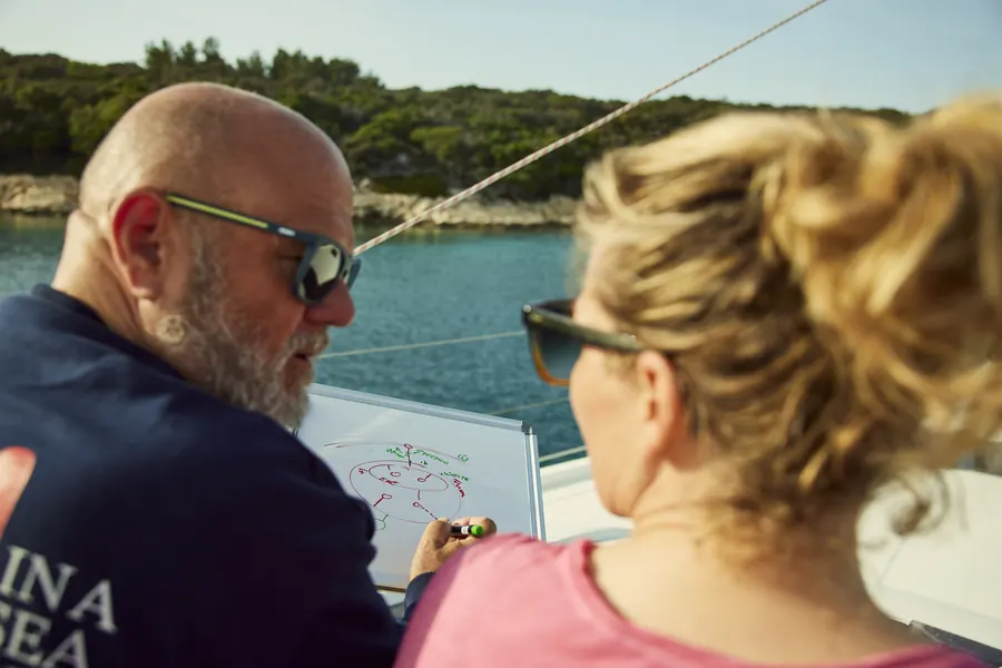 Gemeinsamer Blick auf die Seekarte